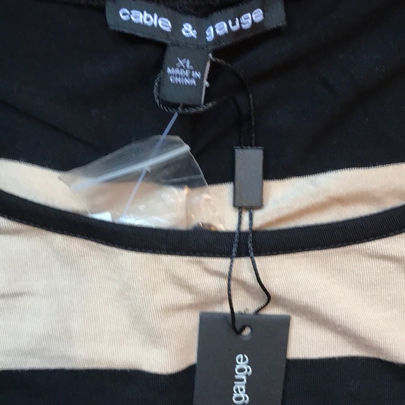 NWT Cable and Gauge Striped Jersey Top XL - Picture 2 of 8